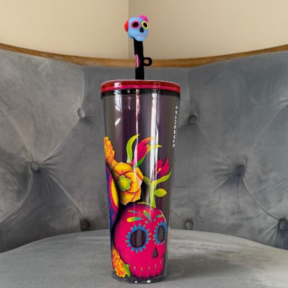 Starbucks DIA DE MUERTOS ( Day of Dead ) Acrylic Tumbler, 24 Oz